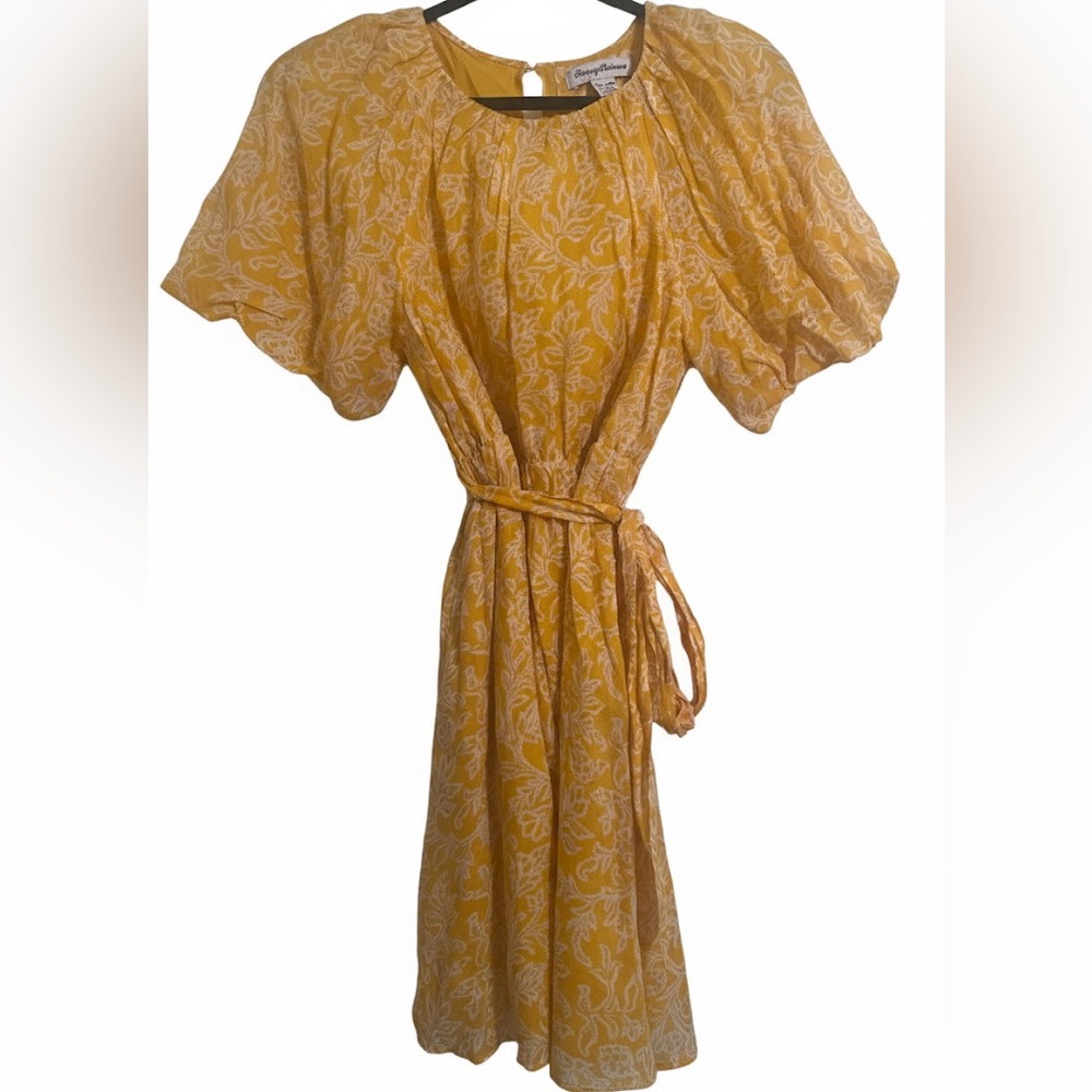 Tommy Bahama Yellow Floral Belted Dress